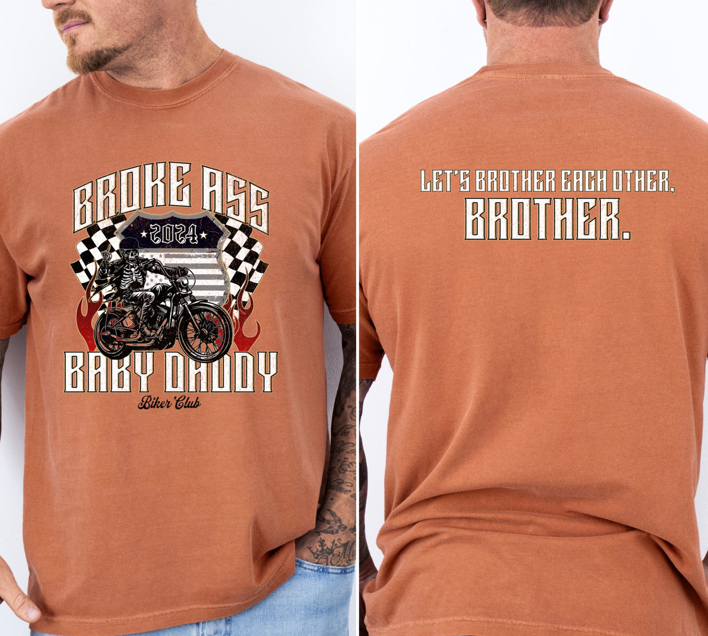 Broke Baby Daddy Vintage Biker Tee - Brother Edition